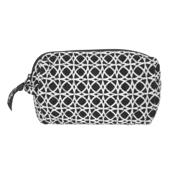 Vera Bradley Black & White Night & Day Geo Quilted Cosmetic Bag - Picture 1 of 6